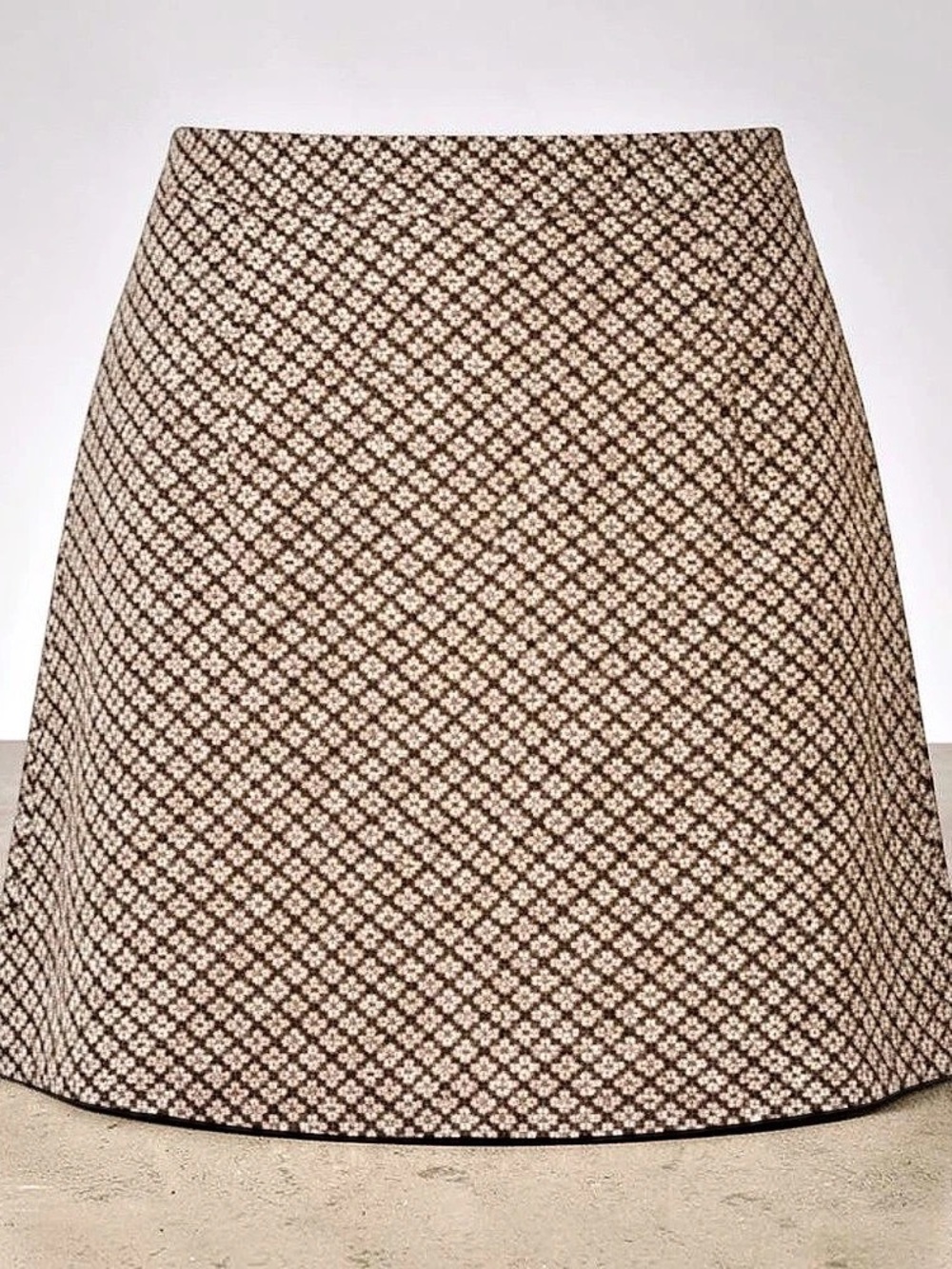 Talbots houndstooth patterned A-Line Skirt Brown Orange Size 18